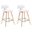 Fox Swivel Counter Height Bar Stool Set of 2 In White and Patterned Oak