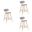 Fox Swivel Counter Height Bar Stool Set of 3 In Grey and Patterned Oak