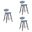 Fox Swivel Counter Height Bar Stool Set of 3 In Speckled Blue and Black