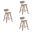Fox Swivel Counter Height Bar Stool Set of 3 In Speckled Brown and Walnut