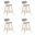 Fox Swivel Counter Height Bar Stool Set of 4 In Grey and Patterned Oak