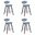 Fox Swivel Counter Height Bar Stool Set of 4 In Speckled Blue and Black