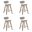 Fox Swivel Counter Height Bar Stool Set of 4 In Speckled Brown and Walnut