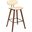 Fox 28.5 Inch Bar Height Cream Faux Leather and Walnut Wood Mid-Century Modern Barstool