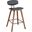 Fox 25.5 Inch Counter Height Gray Faux Leather and Walnut Wood Mid-Century Modern Bar Stool