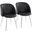 Fran Chair Set of 2 In Black and Chrome