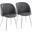 Fran Chair Set of 2 In Weathered Grey and Chrome
