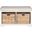 Franklin Distressed White Wicker Storage Bench