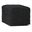 Fredrik Woven Genuine Leather Square Pouf In Black
