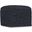 Fredrik Woven Genuine Leather Square Pouf In Dark Blue