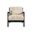 Freya Chair with Kidney Pillow In Cream and Brushed Espresso