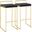 Fuji Contemporary Barstool In Gold With Black Velvet Cushion - Set Of 2