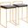 Fuji Contemporary-Glam Counter Stool In Gold With Black Faux Leather - Set Of 2