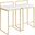 Fuji Contemporary-Glam Counter Stool In Gold With White Faux Leather - Set Of 2