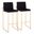 Fuji High Back Barstool Set of 2 In Black/Gold