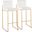 Fuji High Back Barstool Set of 2 In White/Gold