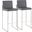 Fuji Contemporary High Back Barstool In Stainless Steel And Grey Faux Leather - Set Of 2