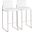 Fuji Contemporary High Back Barstool In Stainless Steel And White Faux Leather - Set Of 2
