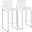 Fuji High Back Barstool Set of 2 In White/Chrome