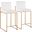 Fuji High Back Counter Stool Set of 2 In White/Gold