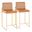 Fuji High Back 26 Inch Fixed Height Counter Stool Set of 2 In Camel and Gold