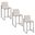Fuji High Back 26 Inch Fixed Height Counter Stool Set of 3 In Black and Beige
