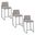 Fuji High Back 26 Inch Fixed Height Counter Stool Set of 3 In Black and Grey