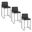 Fuji High Back 26 Inch Fixed Height Counter Stool Set of 3 In Black