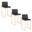 Fuji High Back 26 Inch Fixed Height Counter Stool Set of 3 In Gold and Black