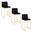 Fuji High Back 26 Inch Fixed Height Counter Stool Set of 3 In Gold and Black