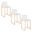 Fuji High Back 26 Inch Fixed Height Counter Stool Set of 3 In Gold and White