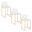 Fuji High Back 26 Inch Fixed Height Counter Stool Set of 3 In Gold and White
