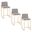 Fuji High Back 26 Inch Fixed Height Counter Stool Set of 3 In Grey and Gold