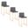 Fuji High Back 26 Inch Fixed Height Counter Stool Set of 3 In Grey and Gold