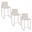Fuji High Back 26 Inch Fixed Height Counter Stool Set of 3 In Stainless Steel and Beige