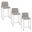 Fuji High Back 26 Inch Fixed Height Counter Stool Set of 3 In Stainless Steel and Grey