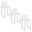 Fuji High Back 26 Inch Fixed Height Counter Stool Set of 3 In White and Stainless Steel
