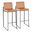 Fuji High Back 30 Inch Fixed Height Barstool Set of 2 In Black and Camel