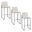 Fuji High Back 30 Inch Fixed Height Barstool Set of 3 In Black and Beige