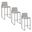 Fuji High Back 30 Inch Fixed Height Barstool Set of 3 In Black and Grey
