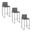 Fuji High Back 30 Inch Fixed Height Barstool Set of 3 In Black and Grey
