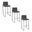 Fuji High Back 30 Inch Fixed Height Barstool Set of 3 In Black Charcoal