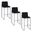 Fuji High Back 30 Inch Fixed Height Barstool Set of 3 In Black