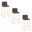 Fuji High Back 30 Inch Fixed Height Barstool Set of 3 In Charcoal and Gold