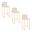 Fuji High Back 30 Inch Fixed Height Barstool Set of 3 In Gold and Beige