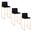 Fuji High Back 30 Inch Fixed Height Barstool Set of 3 In Gold and Black