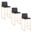Fuji High Back 30 Inch Fixed Height Barstool Set of 3 In Gold and Black