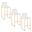 Fuji High Back 30 Inch Fixed Height Barstool Set of 3 In Gold and White