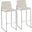 Fuji High Back Barstool Set of 2 In Beige and Silver