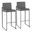 Fuji High Back Leather Barstool Set of 2 In Black and Gray